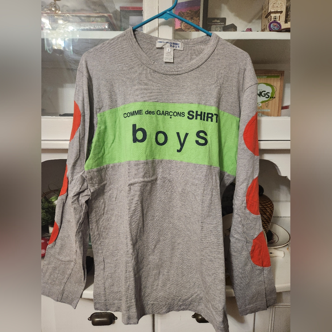 Comme Des Garons "Boys" Multicolor Logo Long Sleeve - Men's Xl